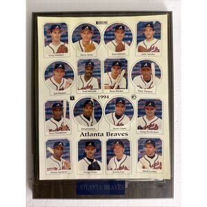 Atlanta Braves 1994 Photo File & Plaque MLB Baseball Team Vintage Ephemera Gift